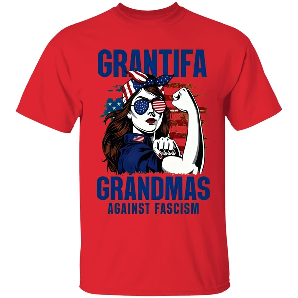 Grantifa Grandmas Against Fascism Flag American Woman Shirt - Image 6