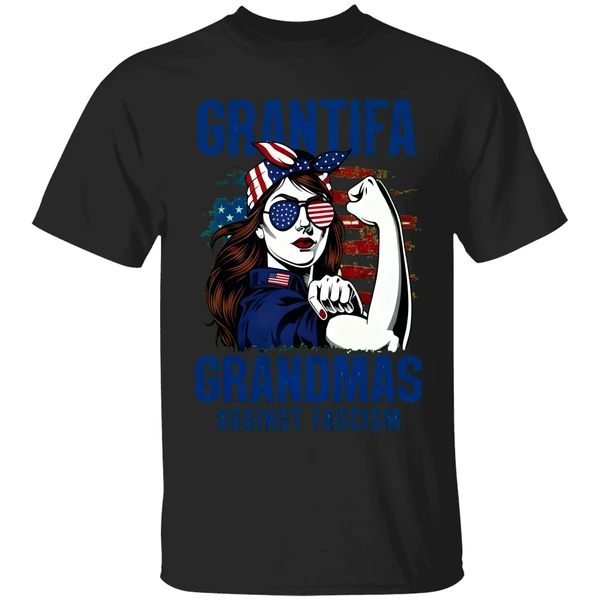 Grantifa Grandmas Against Fascism Flag American Woman Shirt - Image 9