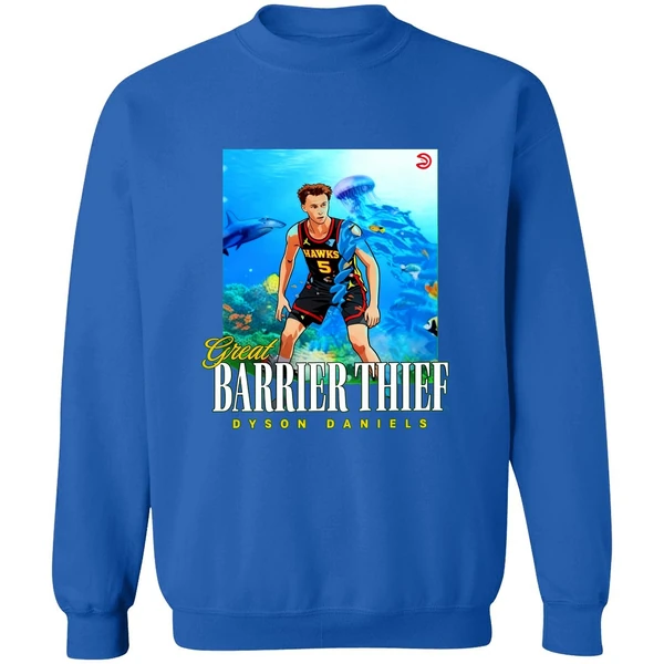 Great Barrier Thief Dyson Daniels Atlanta Hawks Sweatshirt - Image 8