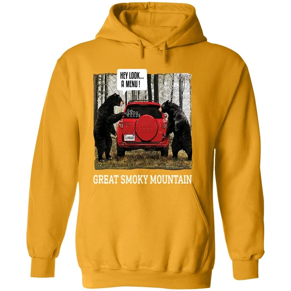 Great Smoky Mountain Bears Hey Look A Menu Hoodie