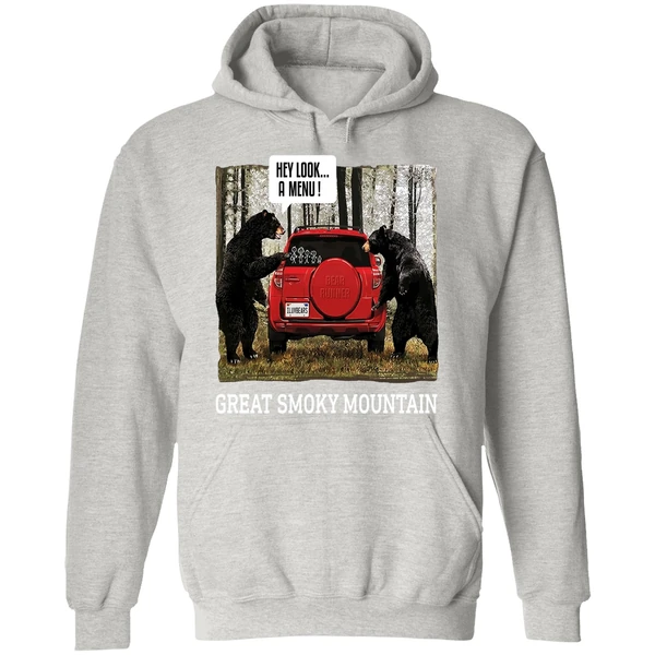 Great Smoky Mountain Bears Hey Look A Menu Hoodie - Image 9