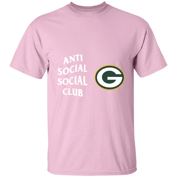 green bay packers anti social social club nfl shirt lightpink