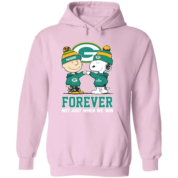 Green Bay Packers Charlie Brown Vs Snoopy Forever Not Just When We Win Hoodie - Image 5