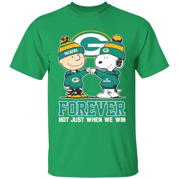 Green Bay Packers Charlie Brown Vs Snoopy Forever Not Just When We Win Shirt - Image 2