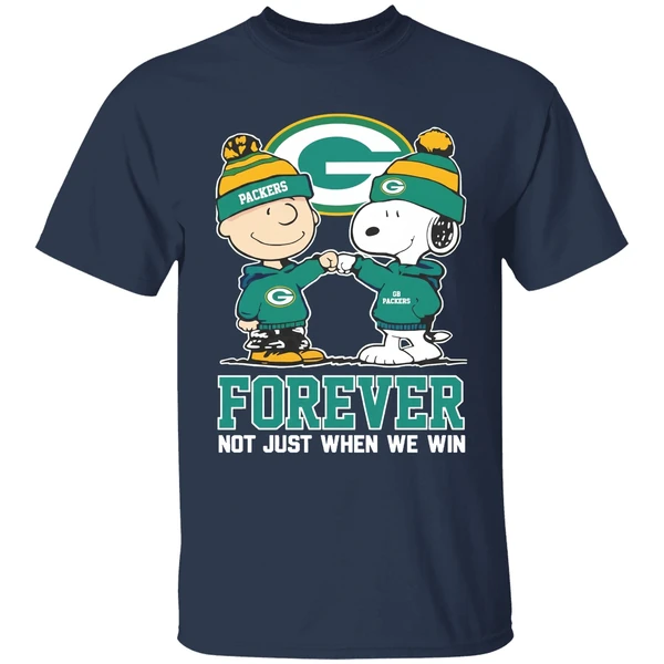 Green Bay Packers Charlie Brown Vs Snoopy Forever Not Just When We Win Shirt - Image 5