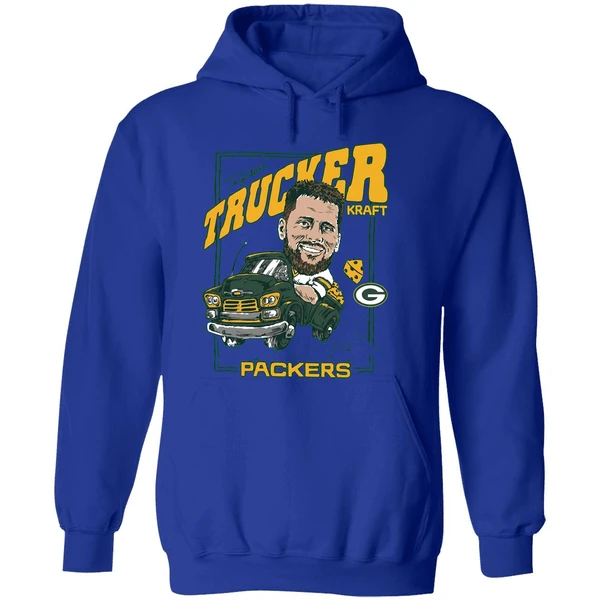 Green Bay Packers Homage 85 Tucker Kraft Trucker Hoodie - Image 7