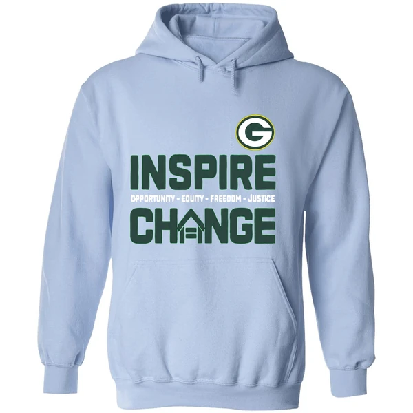 Green Bay Packers Inspire Change Opportunity Equity Freedom Justice 2025 Hoodie - Image 4