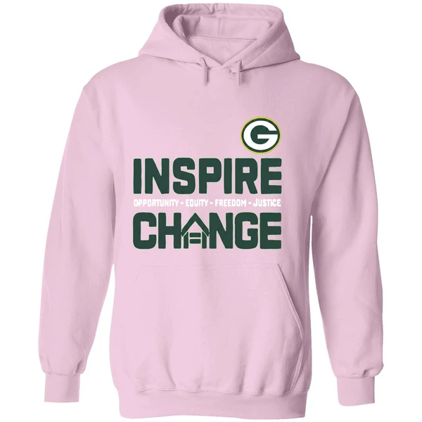 Green Bay Packers Inspire Change Opportunity Equity Freedom Justice 2025 Hoodie - Image 5