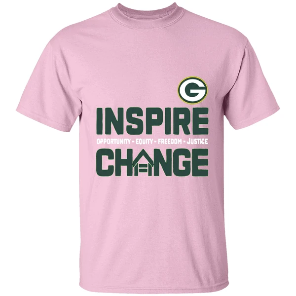 Green Bay Packers Inspire Change Opportunity Equity Freedom Justice 2025 Shirt - Image 2