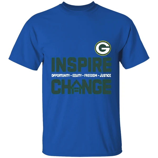 Green Bay Packers Inspire Change Opportunity Equity Freedom Justice 2025 Shirt - Image 5