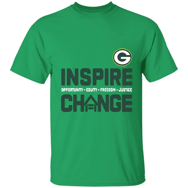 Green Bay Packers Inspire Change Opportunity Equity Freedom Justice 2025 Shirt - Image 8