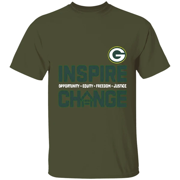 Green Bay Packers Inspire Change Opportunity Equity Freedom Justice 2025 Shirt - Image 9