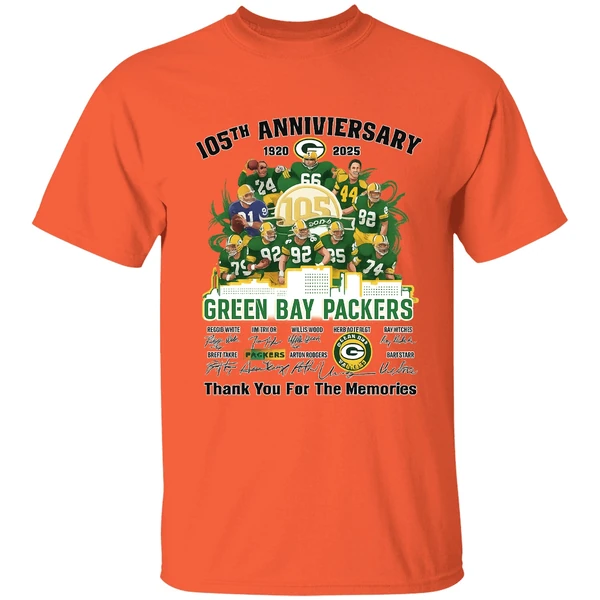 Green Bay Packers Thank You For The Memories 105th Anniversary 1920 2025 Shirt - Image 5