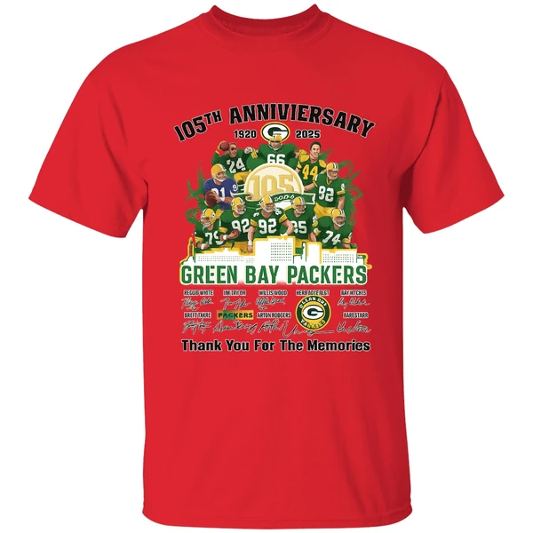Green Bay Packers Thank You For The Memories 105th Anniversary 1920 2025 Shirt - Image 6