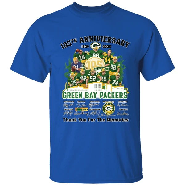 Green Bay Packers Thank You For The Memories 105th Anniversary 1920 2025 Shirt - Image 7