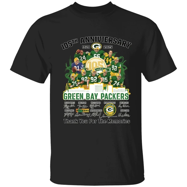 Green Bay Packers Thank You For The Memories 105th Anniversary 1920 2025 Shirt - Image 9