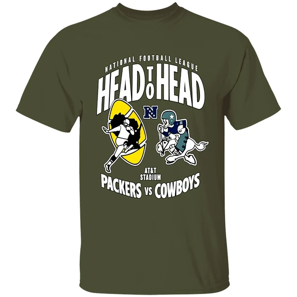 Green Bay Packers Vs Dallas Cowboys Nfl Football Head To Head 2025 Shirt - Image 3