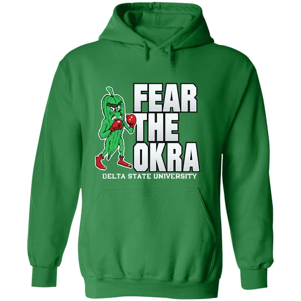 Green Chili Boxing Fear The Okra Delta State University Hoodie - Image 2