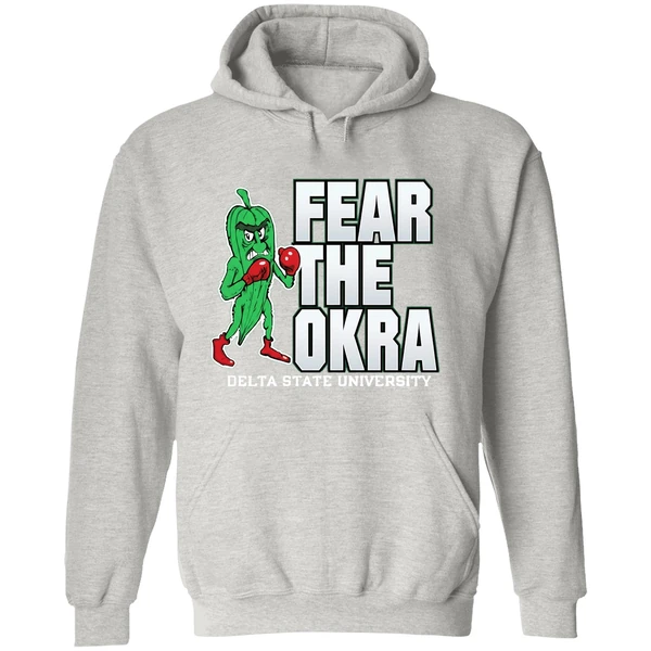 Green Chili Boxing Fear The Okra Delta State University Hoodie - Image 9