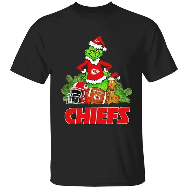 Grinch And Max Kansas City Chiefs Christmas Helmet Items Shirt