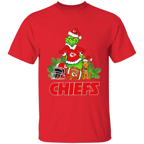 Grinch And Max Kansas City Chiefs Christmas Helmet Items Shirt - Image 7