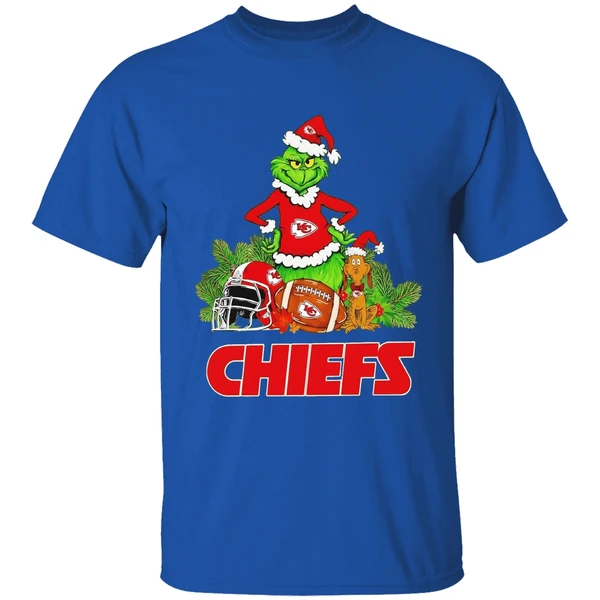 Grinch And Max Kansas City Chiefs Christmas Helmet Items Shirt - Image 8