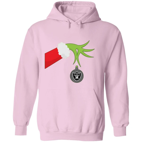 Grinch Christmas Ornament Oakland Raiders Hoodie - Image 5