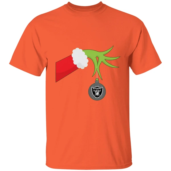 grinch christmas ornament oakland raiders shirt orange