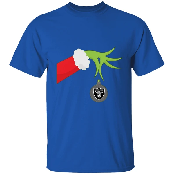 Grinch Christmas Ornament Oakland Raiders Shirt - Image 8