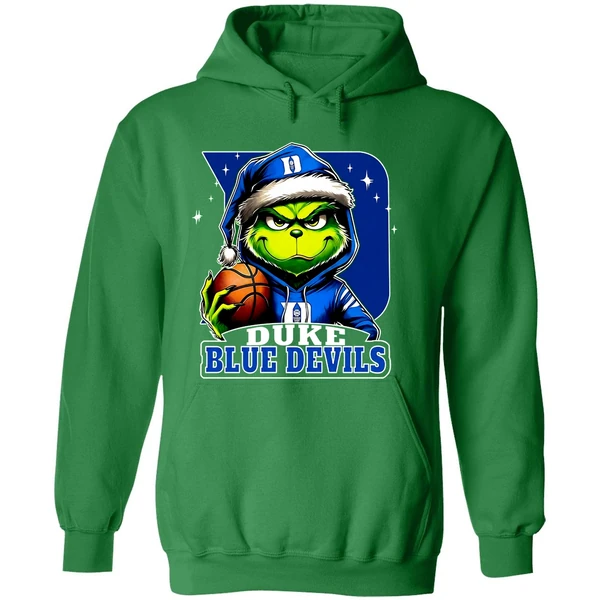 Grinch Duke Blue Devils 2025 Merry Christmas Touchdown Hoodie - Image 2