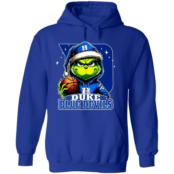 Grinch Duke Blue Devils 2025 Merry Christmas Touchdown Hoodie - Image 7