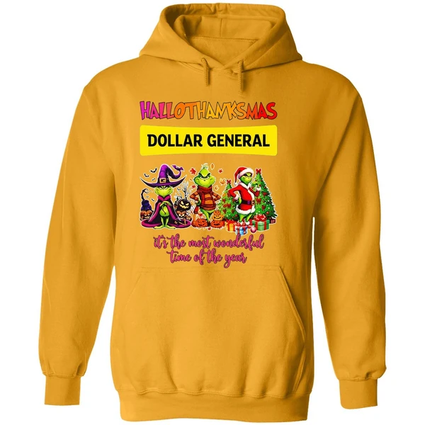 Grinch Hallothanksmas Dollar General Its The Most Wonderful Time Of The Year Hoodie