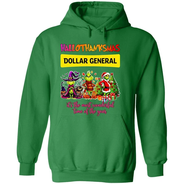 Grinch Hallothanksmas Dollar General Its The Most Wonderful Time Of The Year Hoodie - Image 2