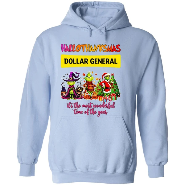 Grinch Hallothanksmas Dollar General Its The Most Wonderful Time Of The Year Hoodie - Image 4