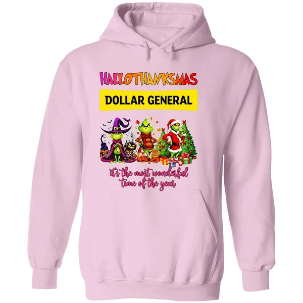 Grinch Hallothanksmas Dollar General Its The Most Wonderful Time Of The Year Hoodie - Image 5
