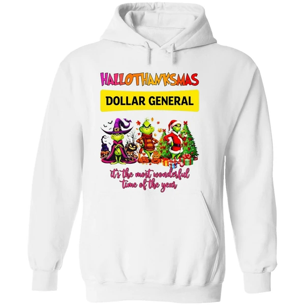 Grinch Hallothanksmas Dollar General Its The Most Wonderful Time Of The Year Hoodie - Image 8