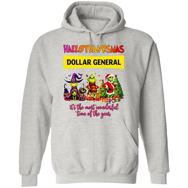 Grinch Hallothanksmas Dollar General Its The Most Wonderful Time Of The Year Hoodie - Image 9