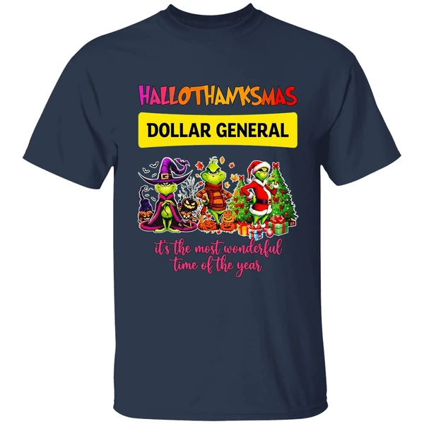 Grinch Hallothanksmas Dollar General Its The Most Wonderful Time Of The Year Shirt - Image 5