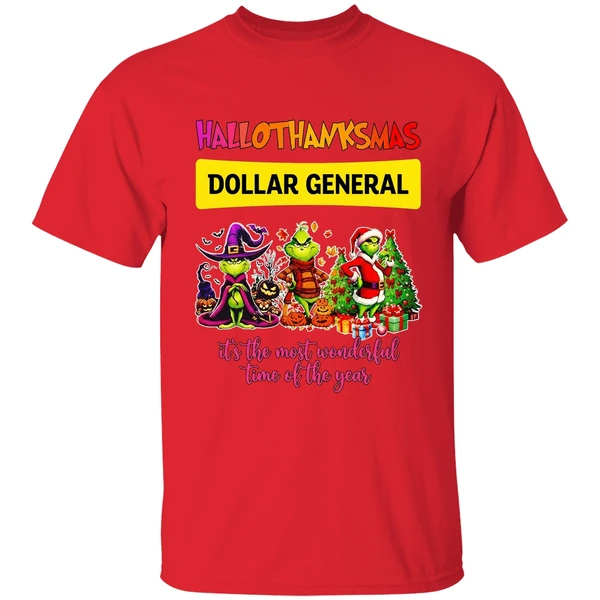 Grinch Hallothanksmas Dollar General Its The Most Wonderful Time Of The Year Shirt - Image 7