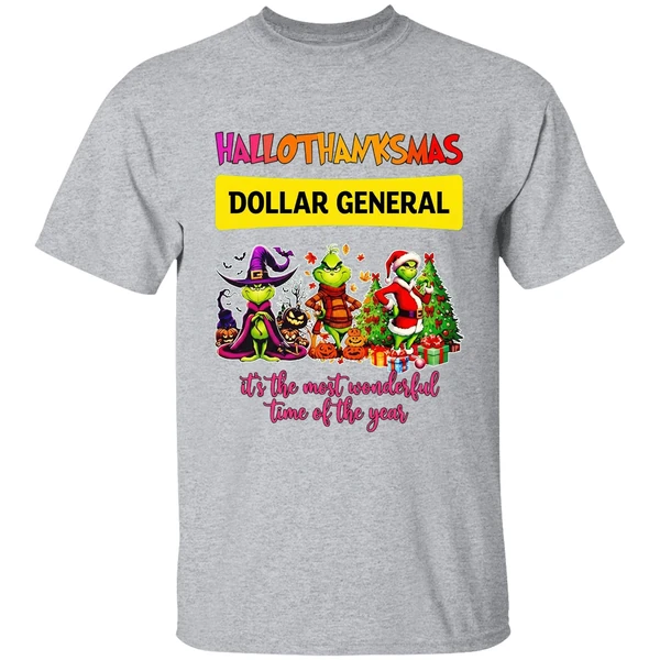 Grinch Hallothanksmas Dollar General Its The Most Wonderful Time Of The Year Shirt - Image 9