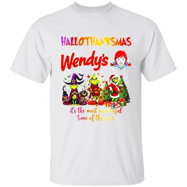 Grinch Hallothanksmas Wendys Its The Most Wonderful Time Of The Year Shirt