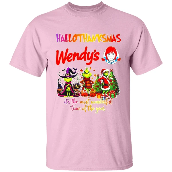 Grinch Hallothanksmas Wendys Its The Most Wonderful Time Of The Year Shirt - Image 2