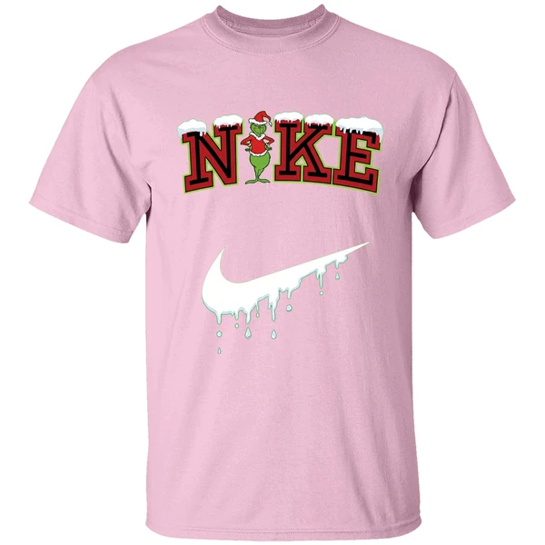 grinch nke christmas snow shirt lightpink