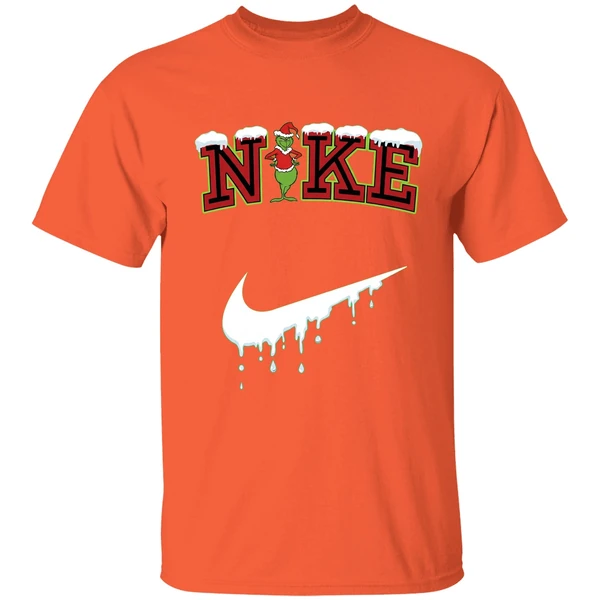 grinch nke christmas snow shirt orange