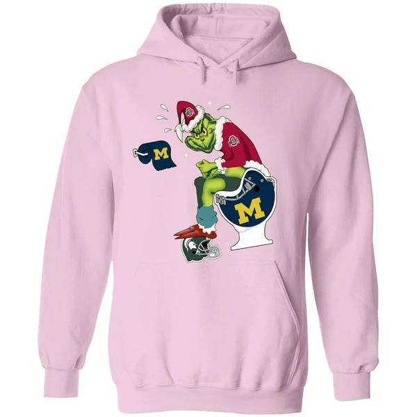 Grinch Ohio State Buckeyes Shit On Michigan Wolverines Helmet Toilet Hoodie - Image 5