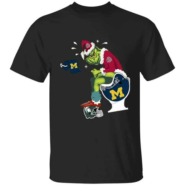 Grinch Ohio State Buckeyes Shit On Michigan Wolverines Helmet Toilet Shirt