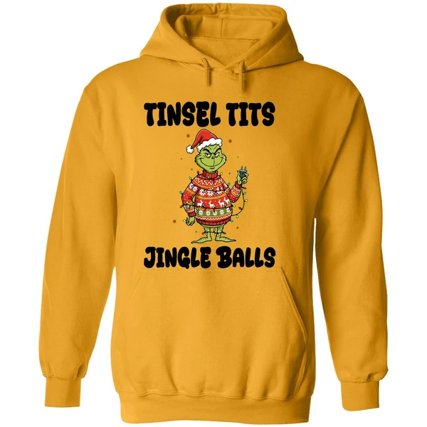 Grinch Santa Claus Tinsel Tits Jingle Balls Merry Christmas Hoodie