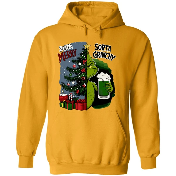 Grinch Sorta Merry Sorta Grinchy Christmas Holiday Hoodie