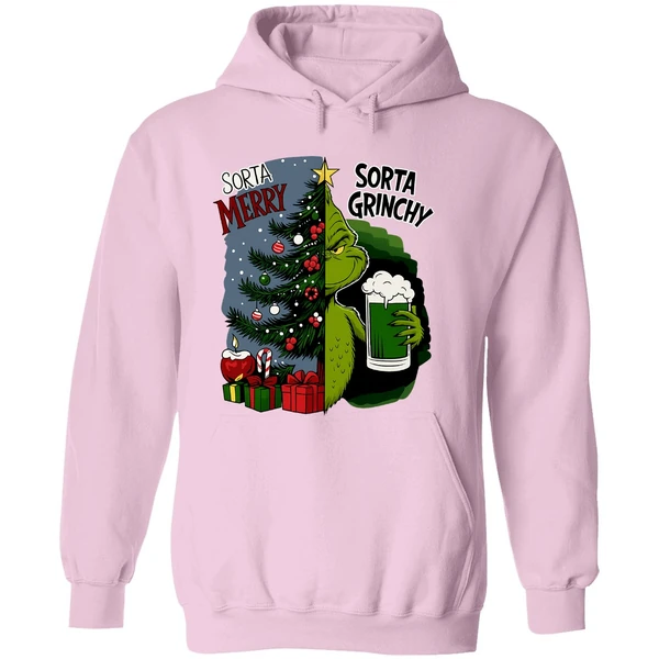 Grinch Sorta Merry Sorta Grinchy Christmas Holiday Hoodie - Image 5