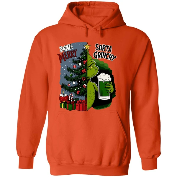 Grinch Sorta Merry Sorta Grinchy Christmas Holiday Hoodie - Image 6